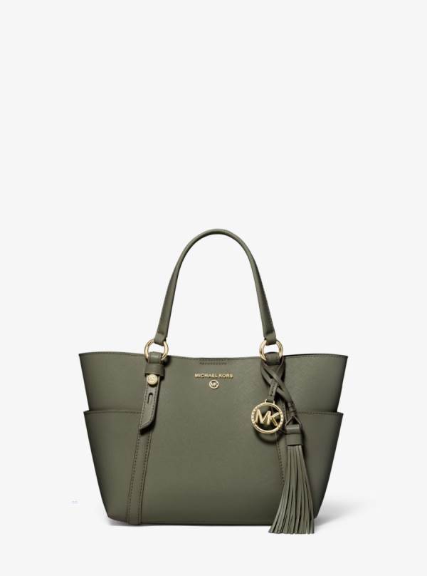 Damske Prenosná Taška Michael Kors Sullivan Small Saffiano Leather Olivovo Zelená - Kabelky Michael Kors Nejlevnejsi | TKEJX-0387